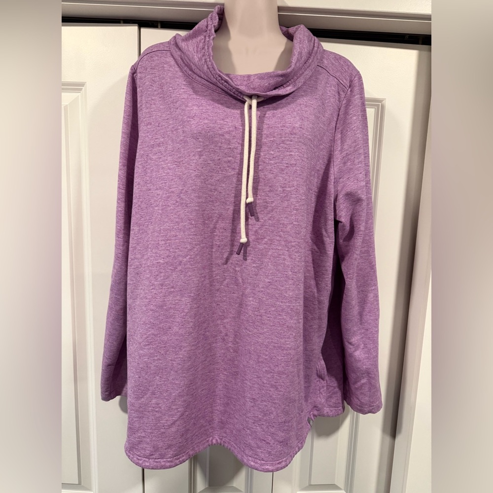 T by Talbots purple cowl neck hoodie athleisure xl